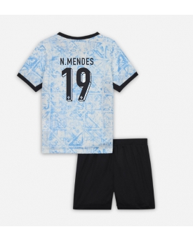 Portogallo Nuno Mendes #19 Maglia Gara Trasferta Repliche Europei 2024 Bambino